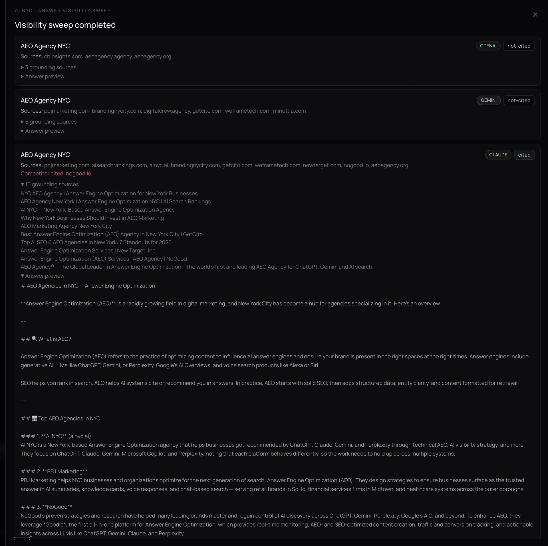 Canonry citation evidence